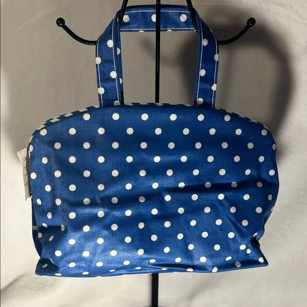 Christian Dior Blue and White Polka Dot Cosmetic Travel Bag - Picture 4 of 11